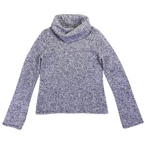 Express Sweater Womens Small Gray Speckled Turtleneck Long Sleeve Cowl Cozy Wool